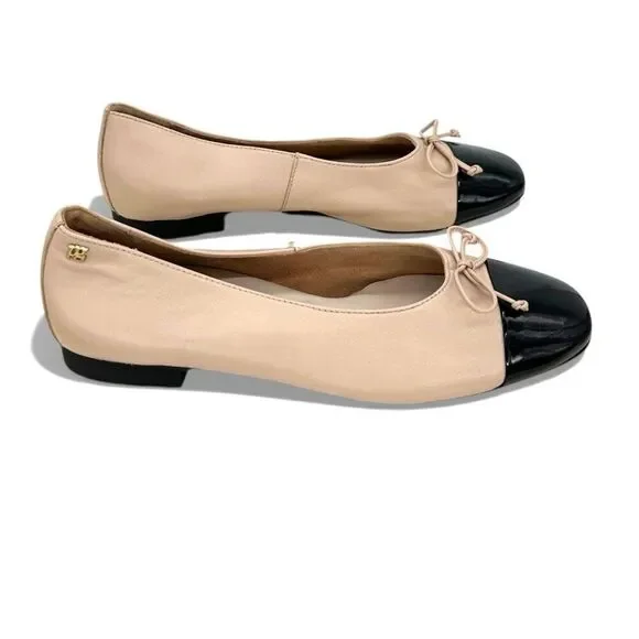 Paul Green $398 Leather 1000 Ballet Flat Black Biscuit Bow Cap Toe Women AU 4 - Picture 9 of 15